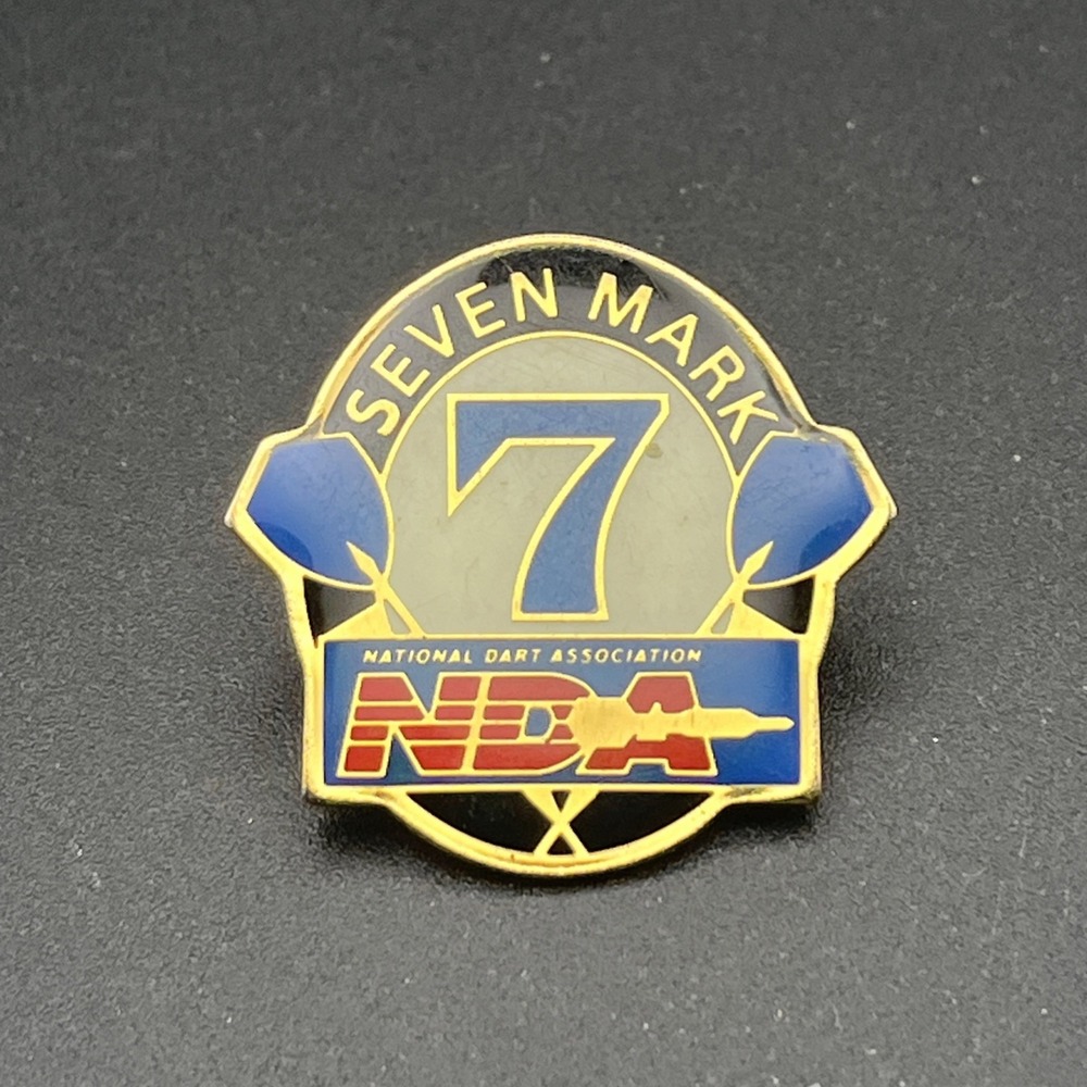 National Dart Association NDA 7 Seven Mark Lapel Hat‎ Pin